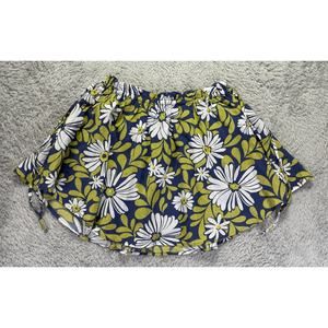 Aerie Small Mini Skirt‎ Blue Green Floral Lined 70’s Vibe Cottagecore Festival